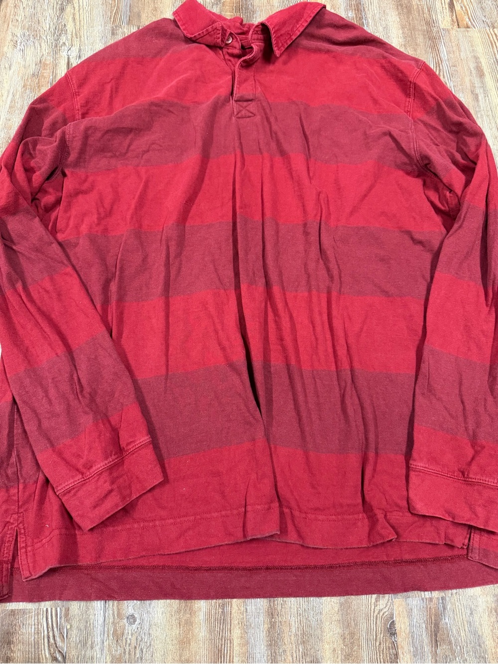 Vintage Y2K Cherokee cozy Red and darker red horizontal striped long sleeve shir